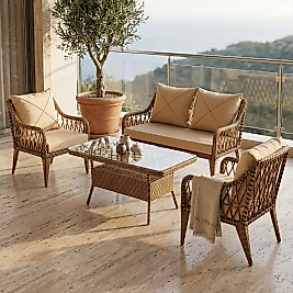 CANİSA Tulipa Serisi 1.Sınıf 2+1+1 ve 1 Adet Orta Sehpa Bahçe Balkon Oturma Koltuk Takımı