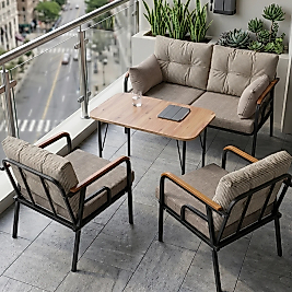 CANİSA Ekon Serisi 1. Sınıf 2+1+1 Bahçe Balkon Oturma Koltuk Takımı,
