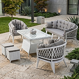 CANİSA Liatris Serisi 1. Sınıf 3+1+1+2 Puf Bahçe Balkon Oturma Koltuk Takımı