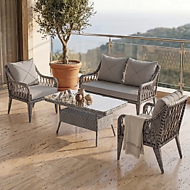 CANİSA Tulipa Serisi 1.Sınıf 2+1+1 ve 1 Adet Orta Sehpa Bahçe Balkon Oturma Koltuk Takımı