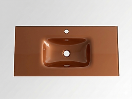 VERTOLA Krokan Cam Lavabo Batarya Delikli 90X60 cm