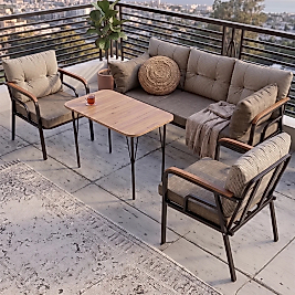 CANİSA Ekon Serisi 1. Sınıf 3+1+1 Bahçe Balkon Oturma Koltuk Takımı,