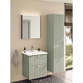 VİTRA root groove lavabo dolabı 100 cm iki kapaklı   ( 7794 lavabo dahil )ve boy dolabı 40 cm mat retro yesil