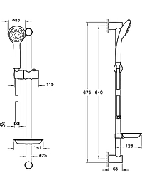 Artema Solo C A45676 1F Sürgülü El Duşu Takımı, Krom