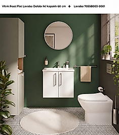 VitrA Root Flat Lavabo Dolabi iki kapaklı 60 cm + Lavabo 7055B003-0001
